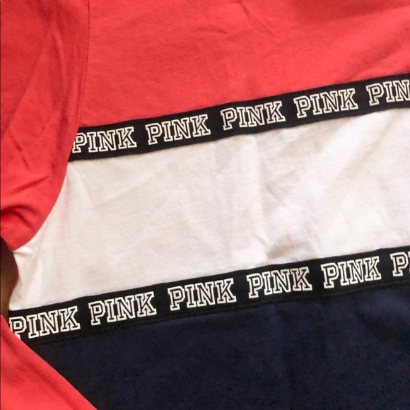 NWT PINK Rugby Logo Collared Shirt LARGE/XL Retails $50 - Picture 5 of 9